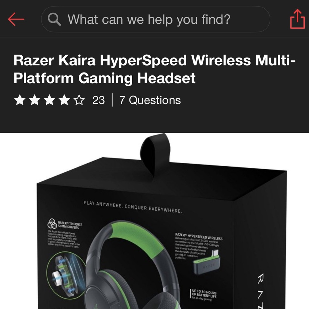 NIB RAZER KAIRA HYPERSPEED wireless multi platform gaming headset black and neon - Picture 8 of 14